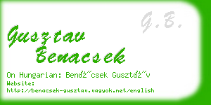 gusztav benacsek business card